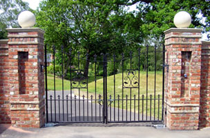 Garden gates. electric gates, automatic gates, security gates, wrought iron fencing and railings. Call J F Fabrications Chesterfield for a free quote.
